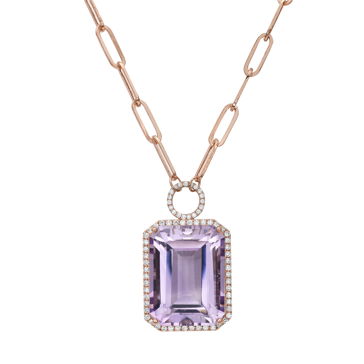 14K Rose Gold Rose de France Pendant, 22.11ct
