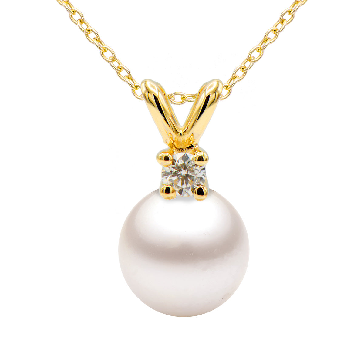 Akoya Pearl 6-7mm Diamond Rabbit Ear Pendant