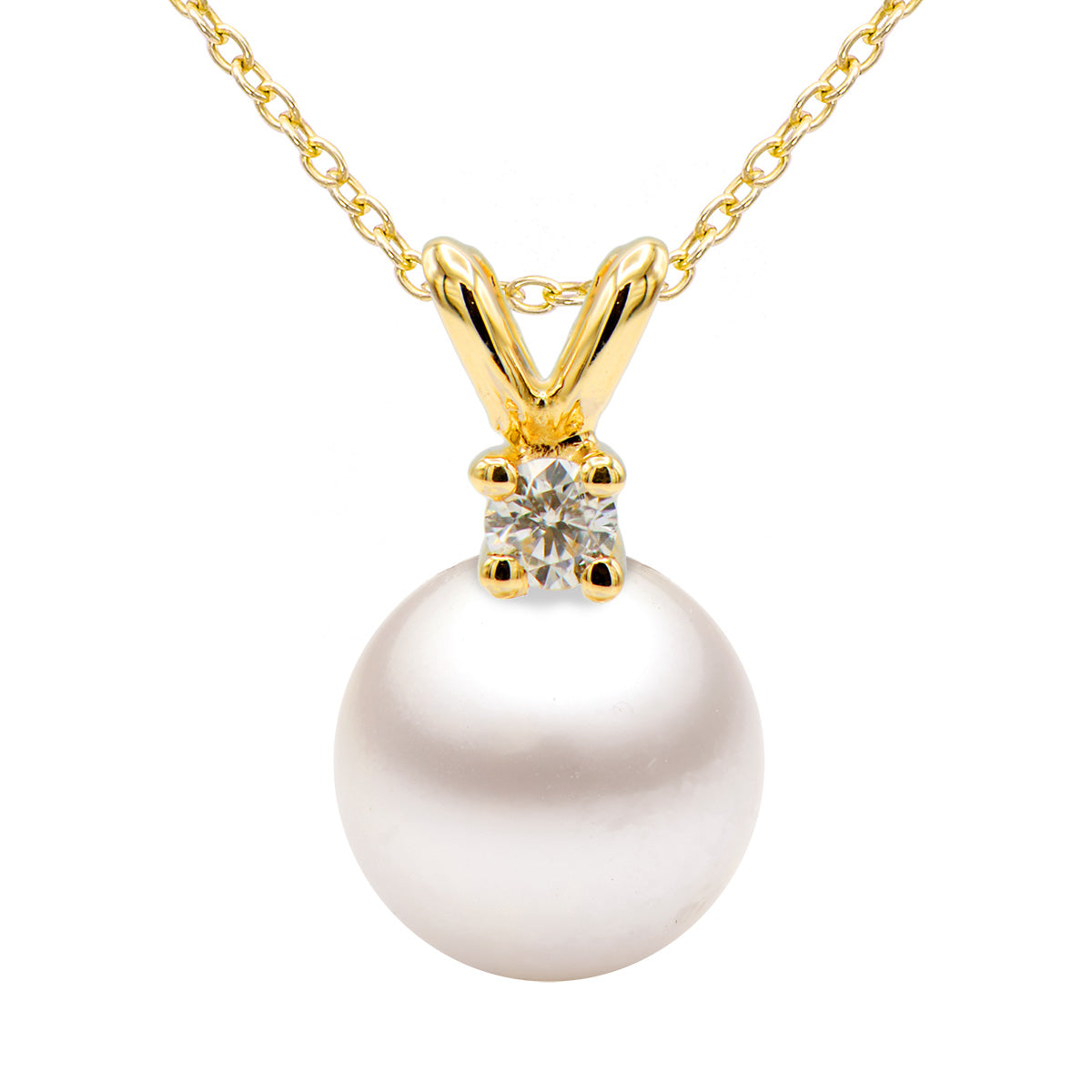 Akoya Pearl 7-8mm Diamond Rabbit Ear Pendant
