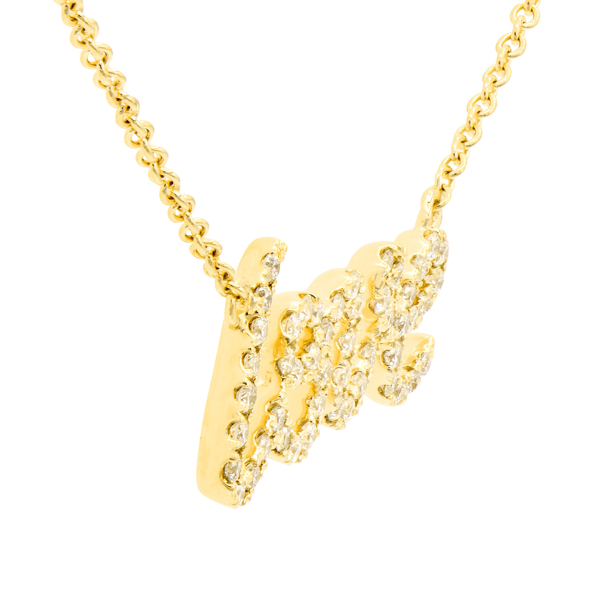 14K Yellow Gold Love Diamond Pendant, 0.16ct