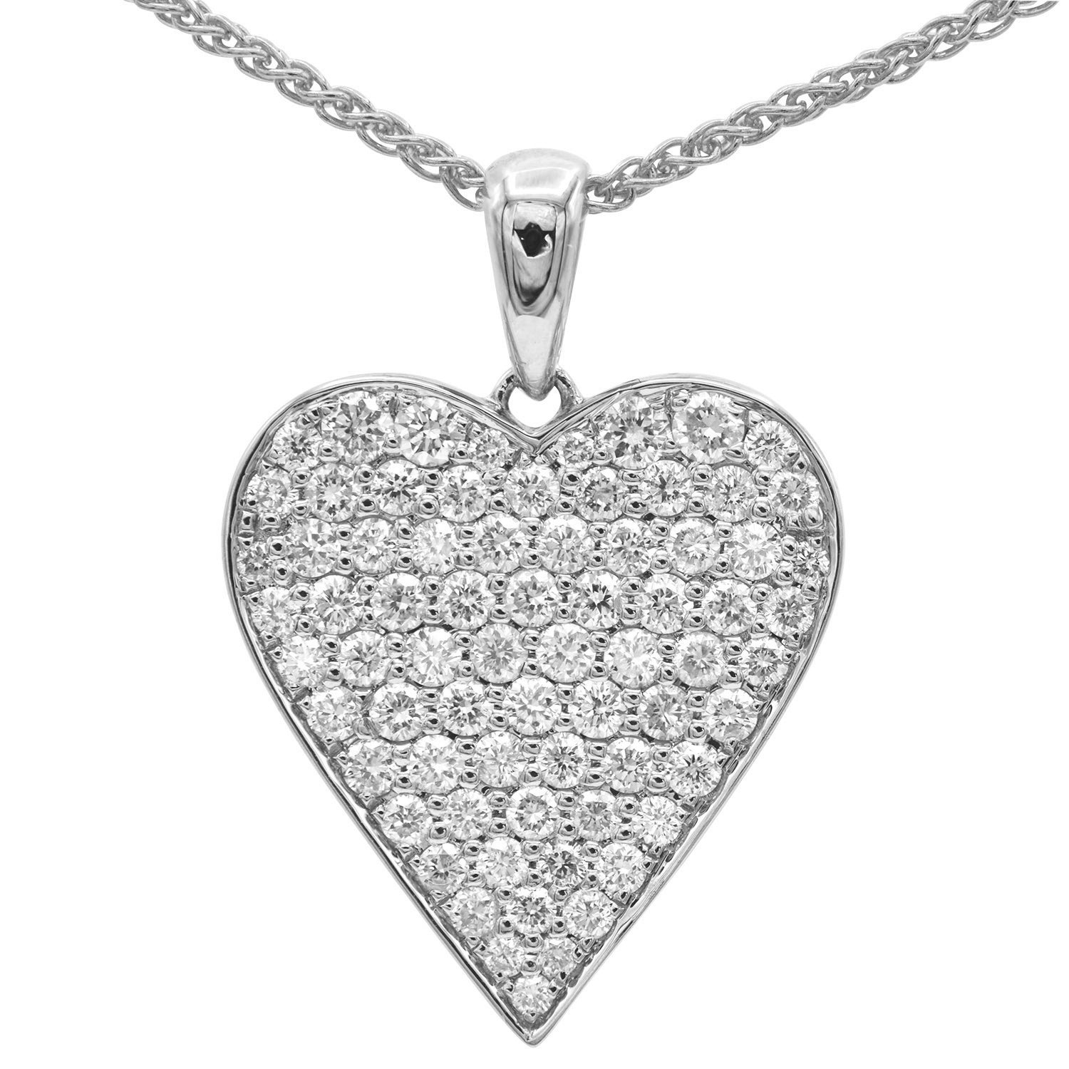 18KW Diamond Heart Pendant