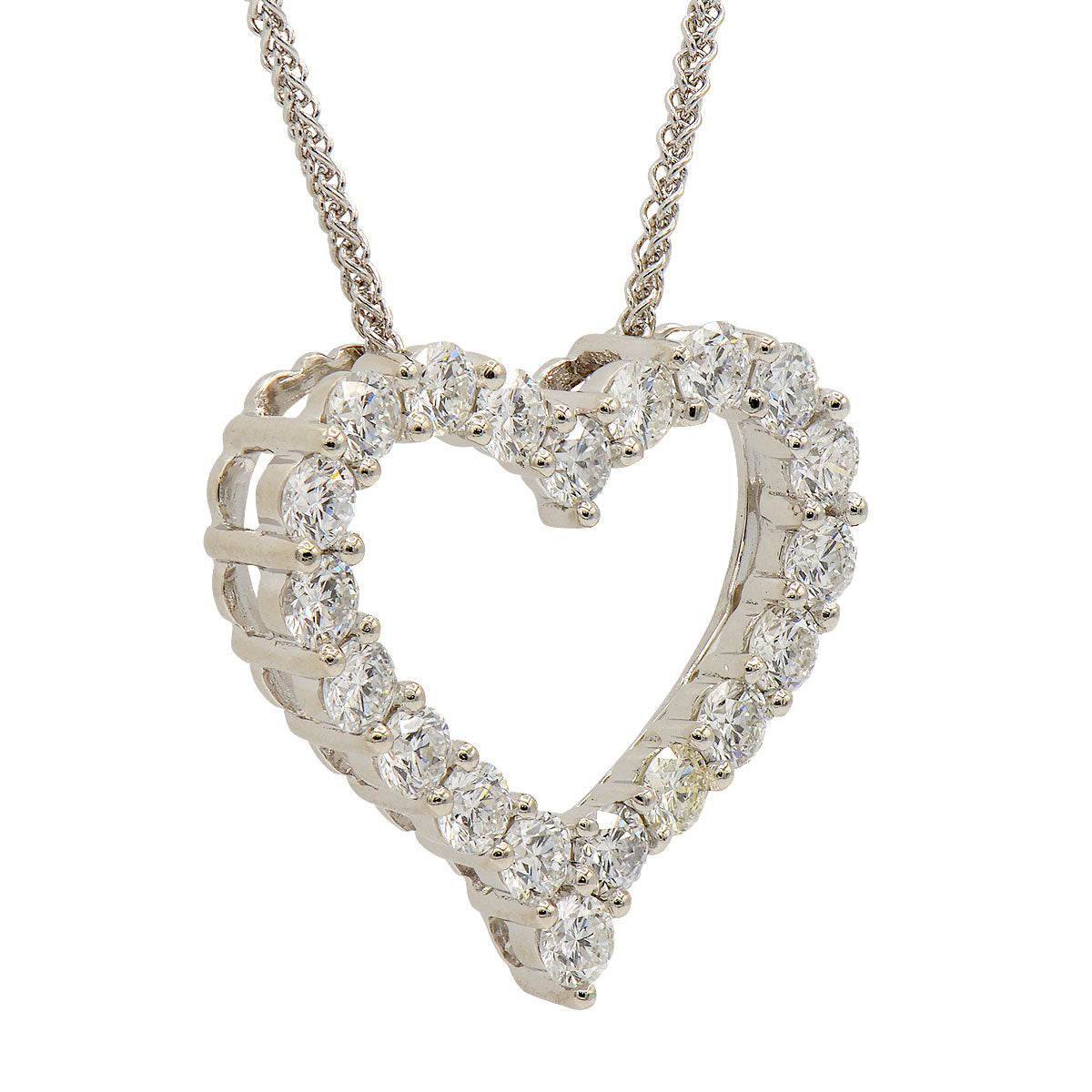 14K White Gold Diamond Pendant, 8-9mm, 1.12ct