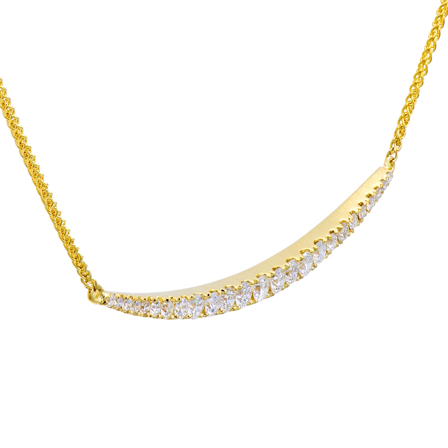 14K Yellow Gold Curves Necklace, 0.45ct