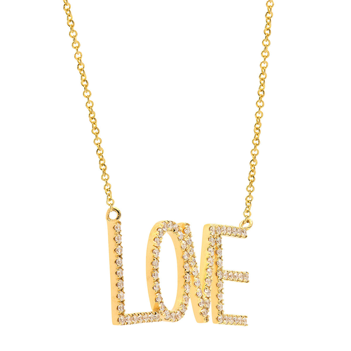 14K Yellow Gold Diamond Necklace, 0.19ct