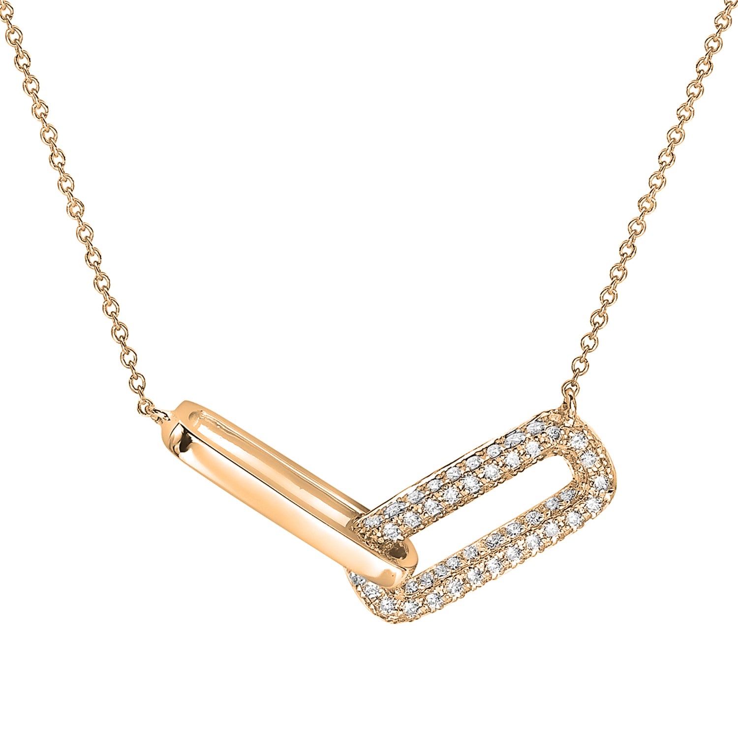 14K Yellow Gold Diamond Hugs Pendant, 0.49ct