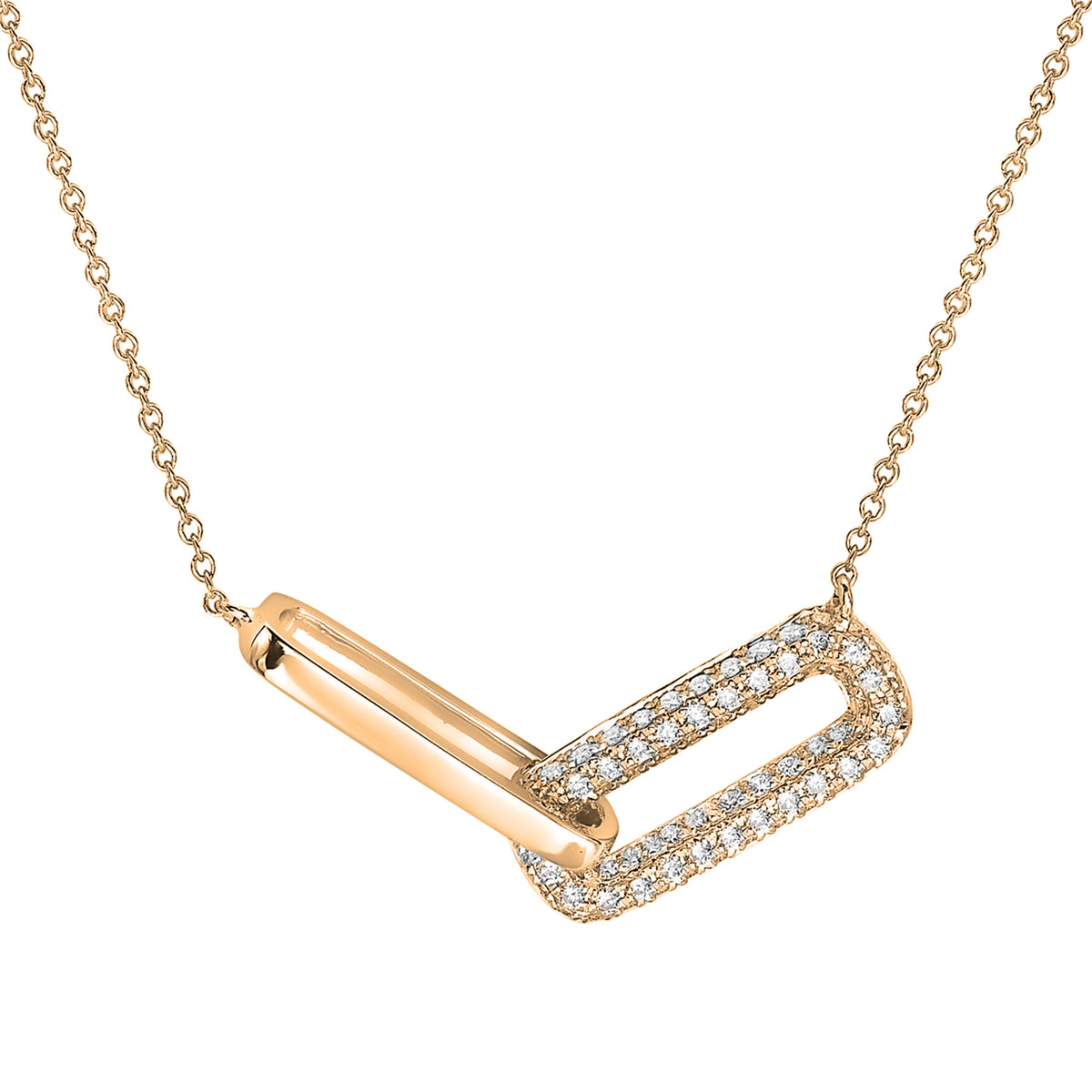 14K Yellow Gold Diamond Hugs Pendant, 0.49ct