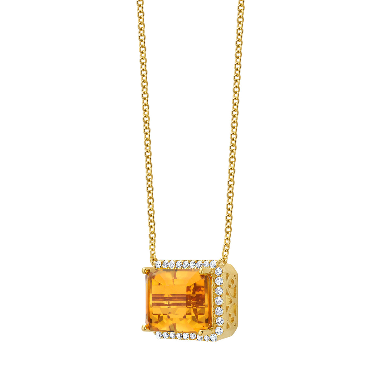 14K Yellow Gold Citrine Pendant, 7.32ct