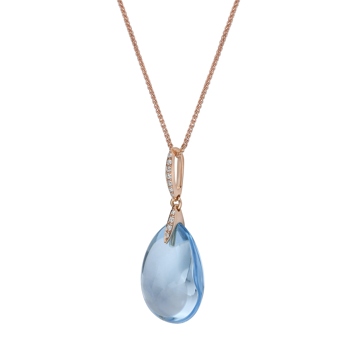 18K Gold Sky Blue Topaz Pendant, 16.21ct