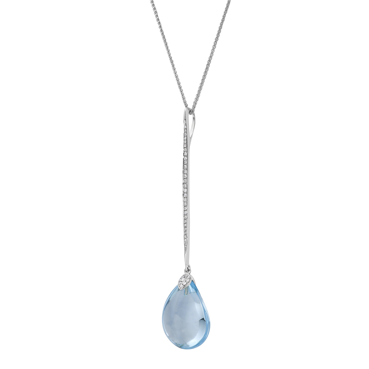 18K White Gold Sky Blue Topaz Pendant, 13.54ct