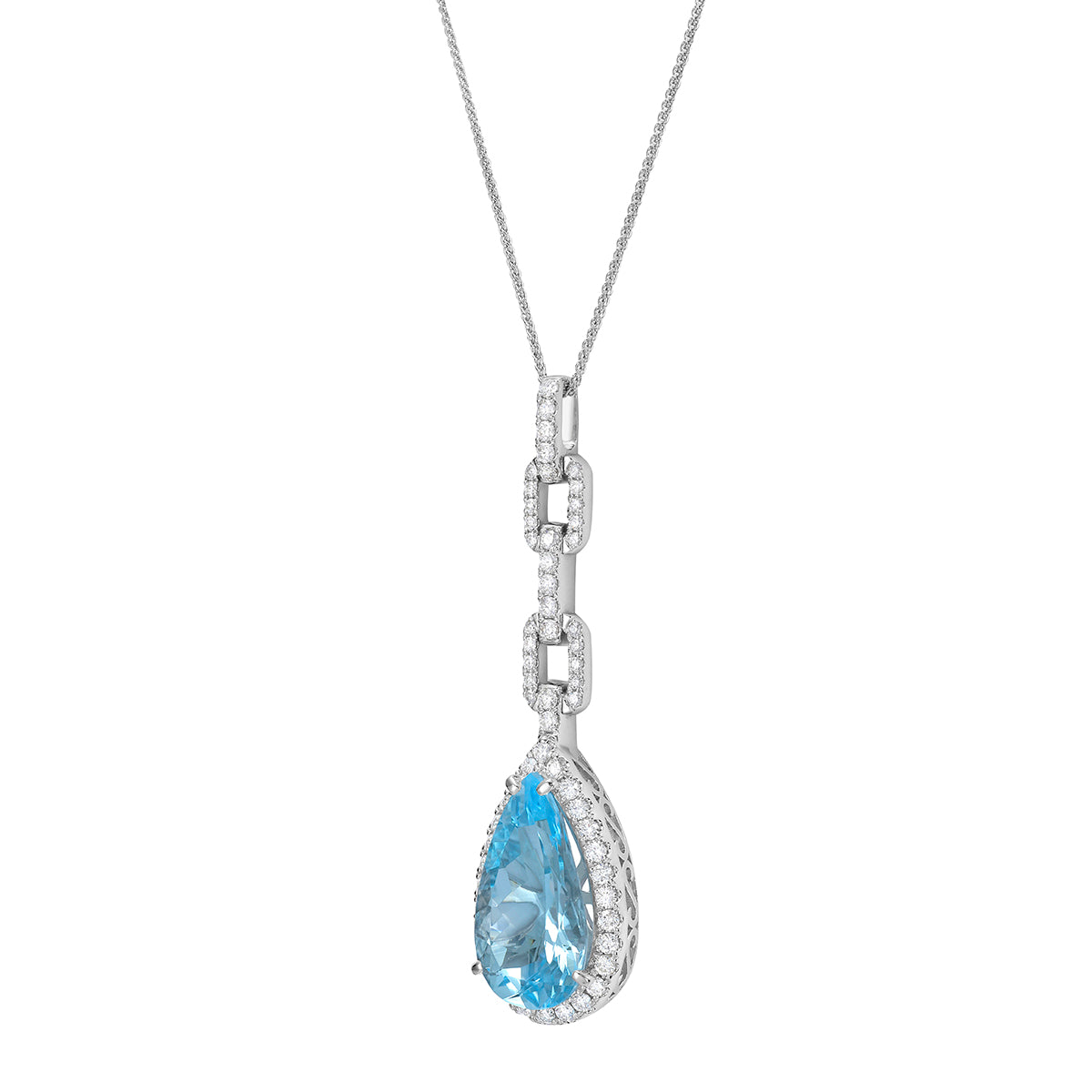 14K White Gold Sky Blue Topaz Pendant, 8.63ct