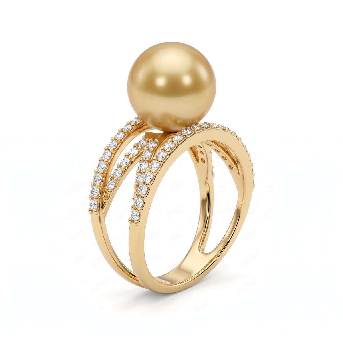 14K Yellow Gold Golden Pearl Ring
