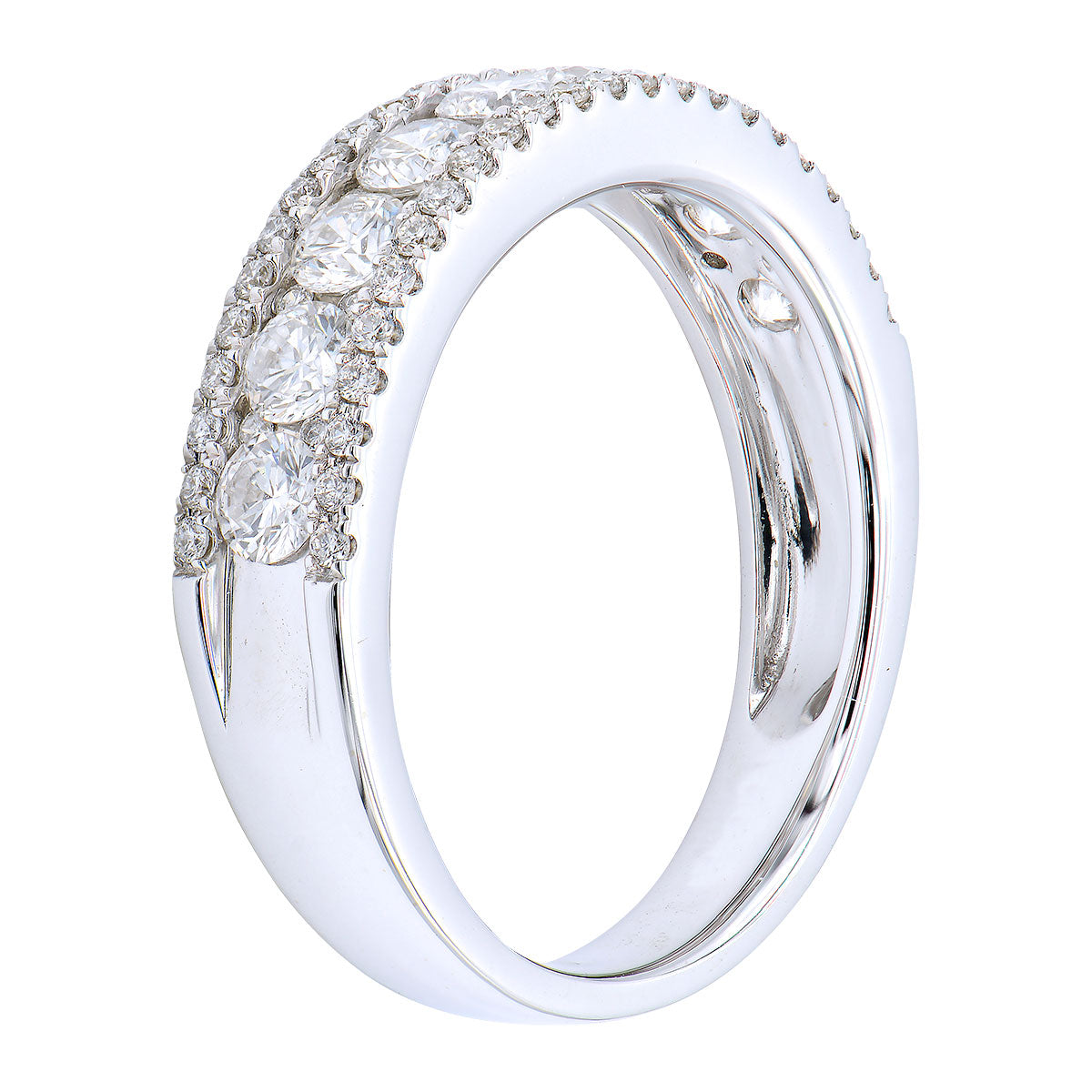 14K White Gold Stack Three Band, 0.3ct