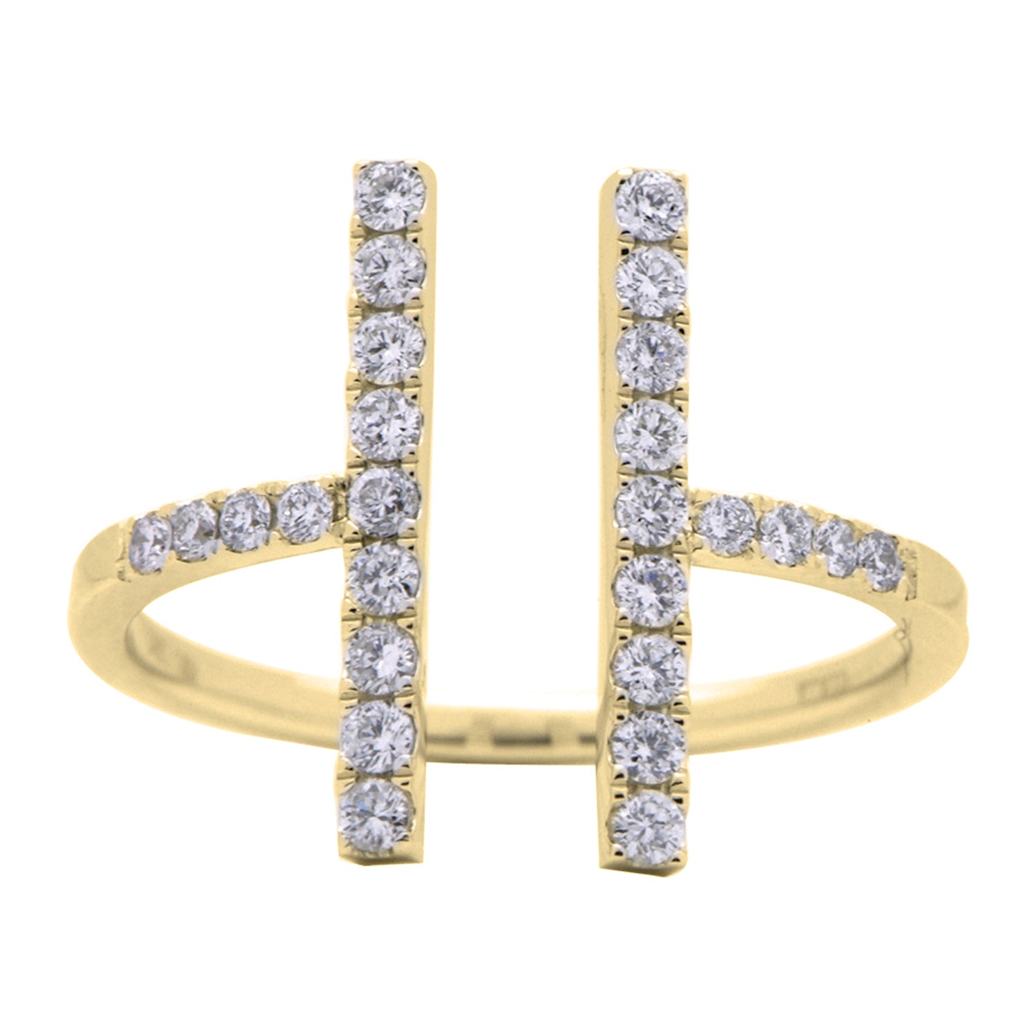 14K Yellow Gold Open Bar Ring, 0.39ct