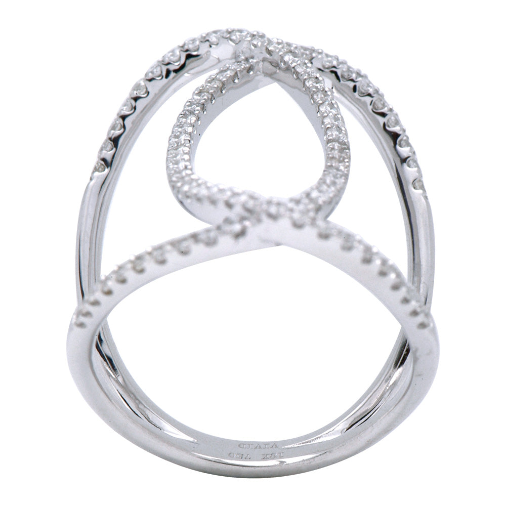 14K White Gold Large Overlay Ring, 0.62ct