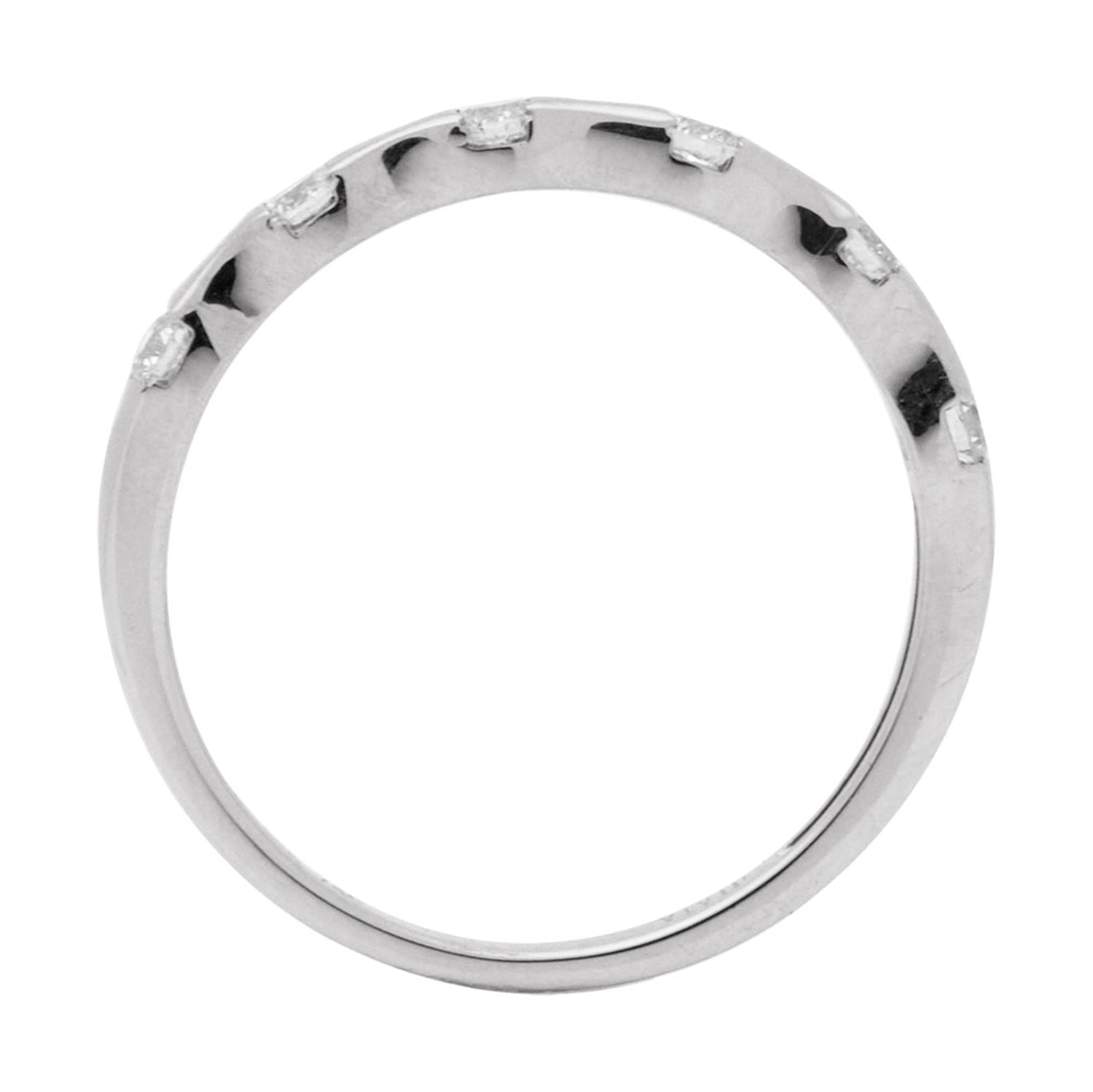 14K White Gold Speedbump Stacking Ring, 0.18ct