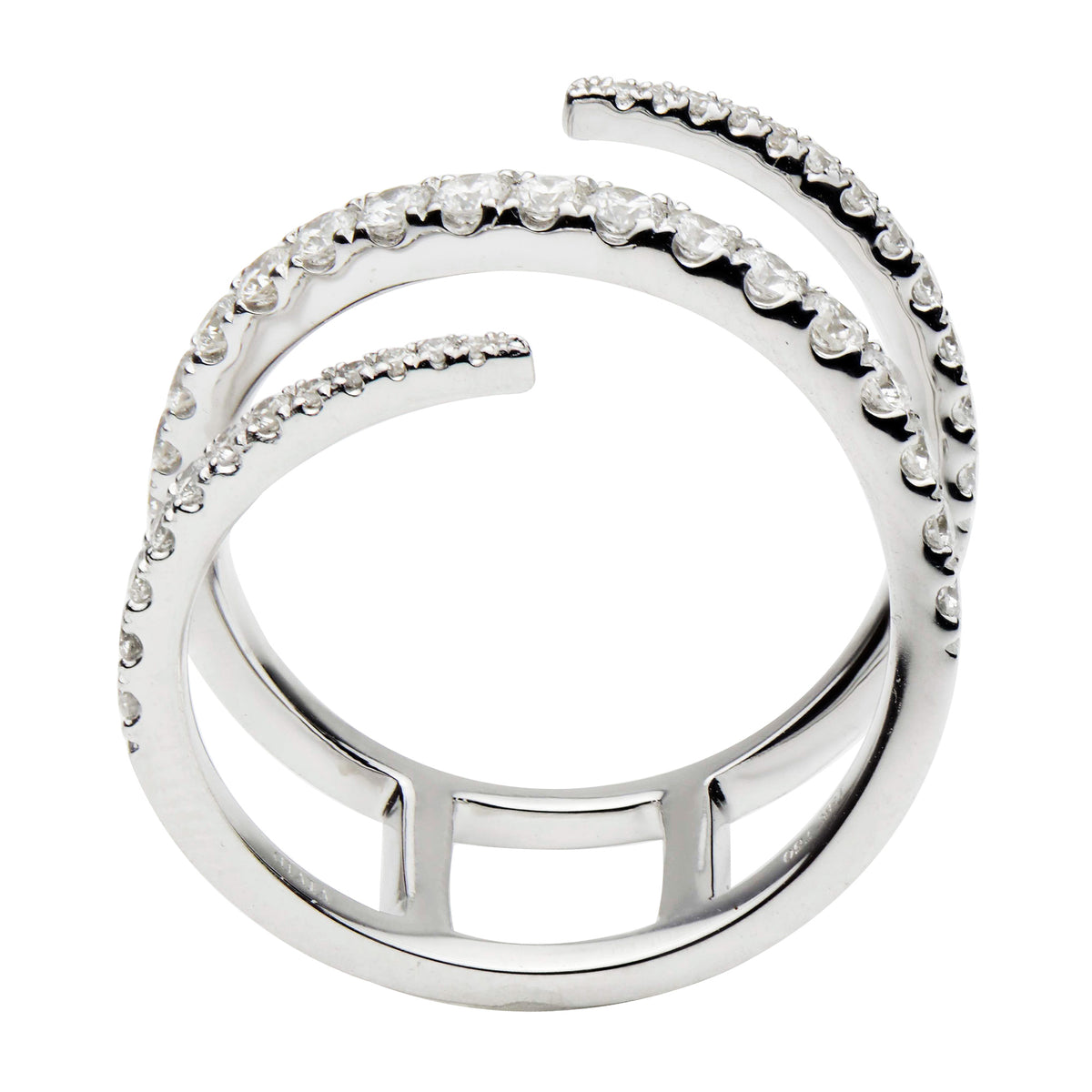 14K White Gold Swizzle Ring, 0.56ct