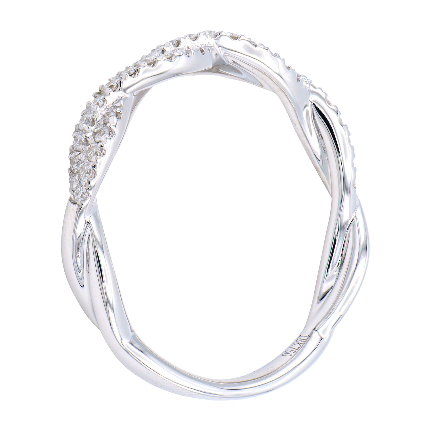 14K White Gold Twist Ring, 0.2ct