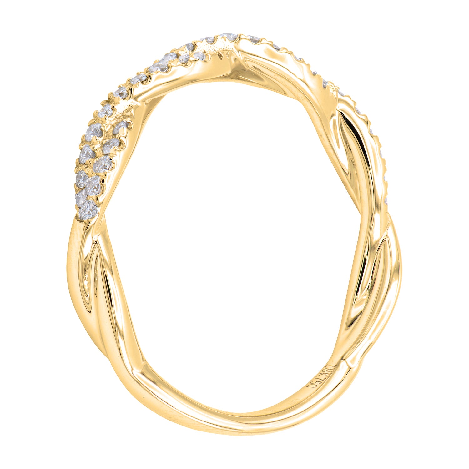 14K Yellow Gold Twist Ring, 0.2ct