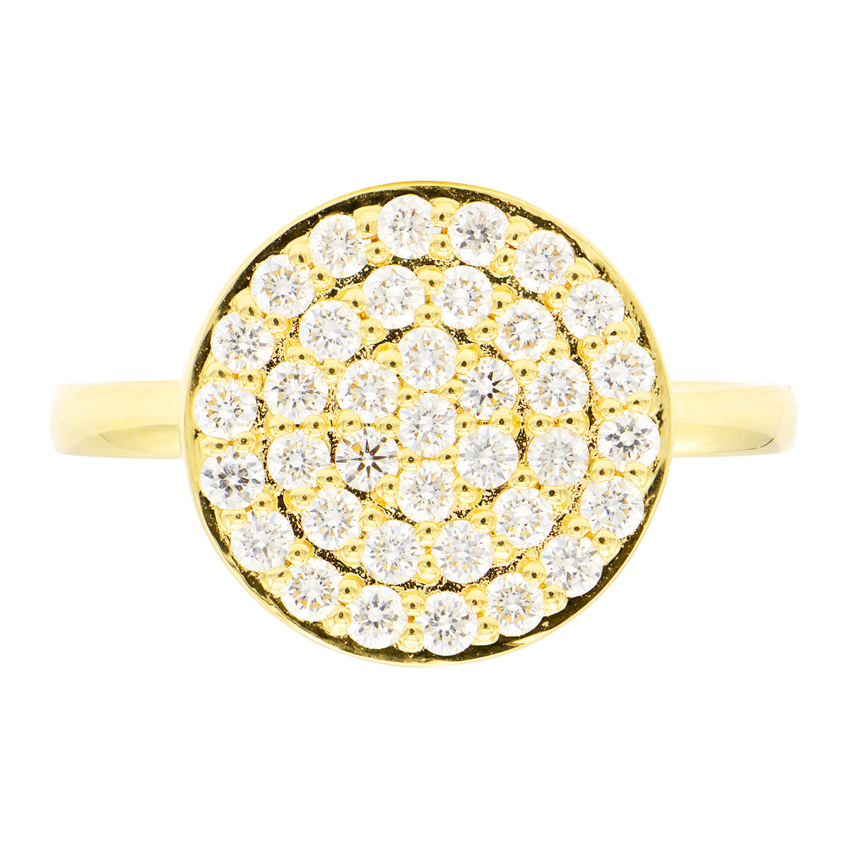 14K Yellow Gold Diamond Circle Ring, 0.63ct