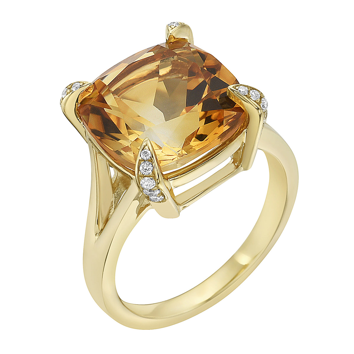 14K Yellow Gold Citrine Ring, 6.24ct