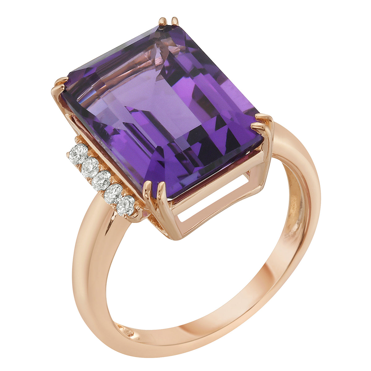 14K Rose Gold Amethyst Ring, 7.32ct