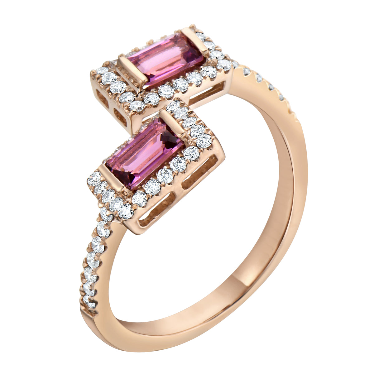14K Rose Gold Pink Tourmaline Ring, 0.57ct