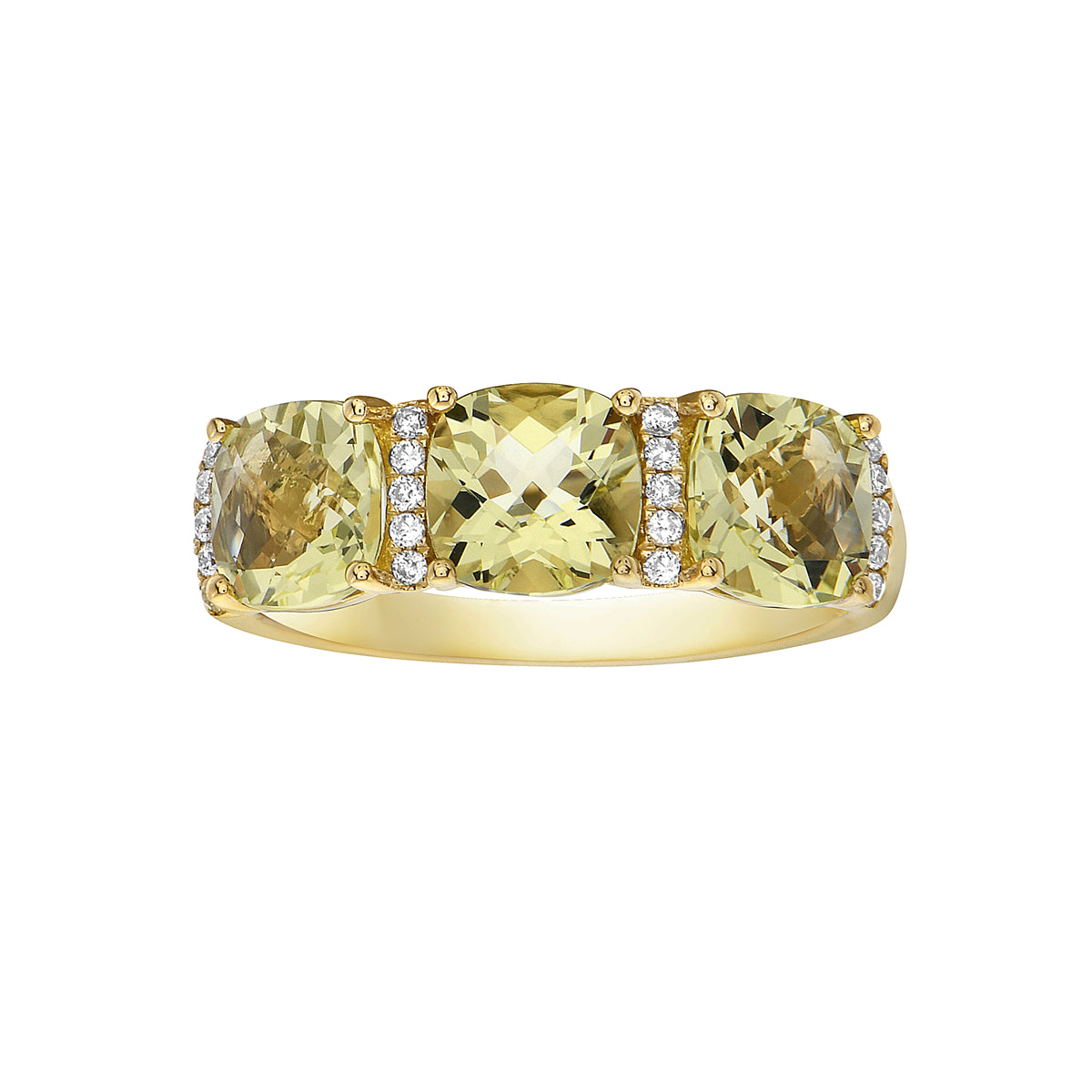 14K Yellow Gold Green Quartz Ring, 2.33ct