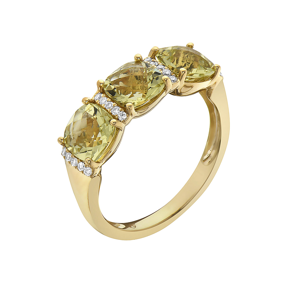 14K Yellow Gold Green Quartz Ring, 2.33ct