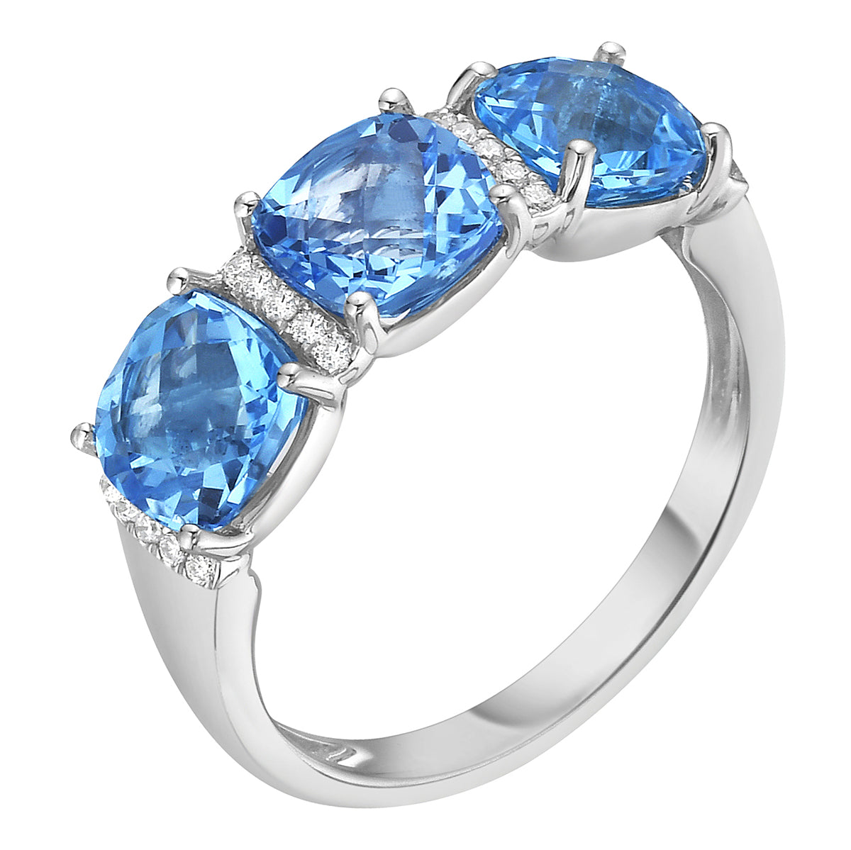 14K White Gold Sky Blue Topaz Ring, 3.26ct