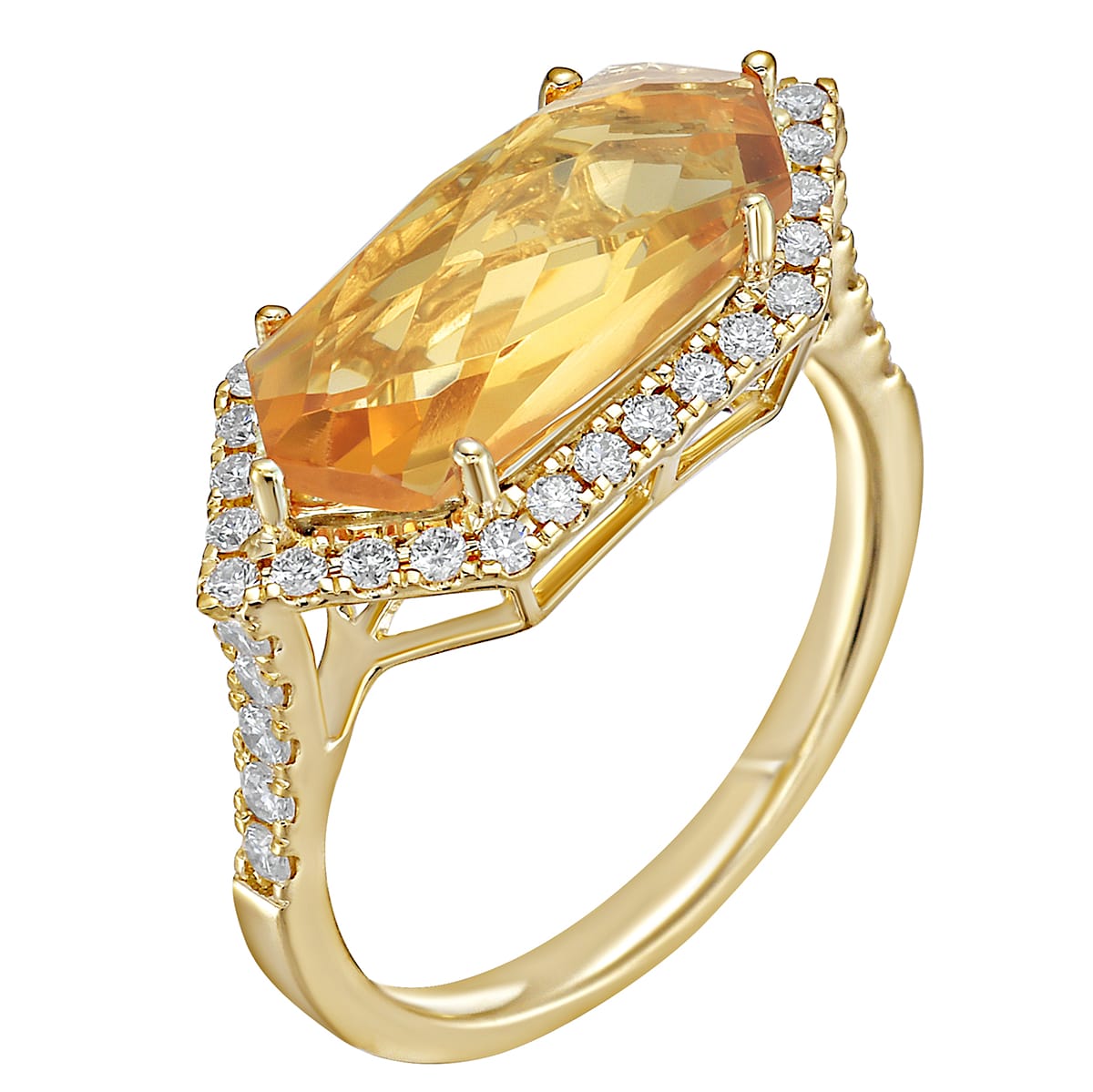 14K Yellow Gold Citrine Necklace