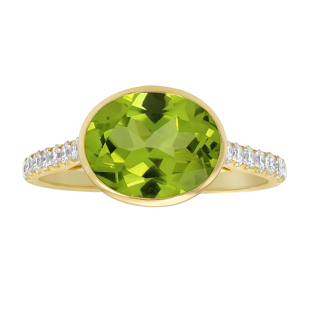 14K Yellow Gold Peridot Ring, 2.99ct