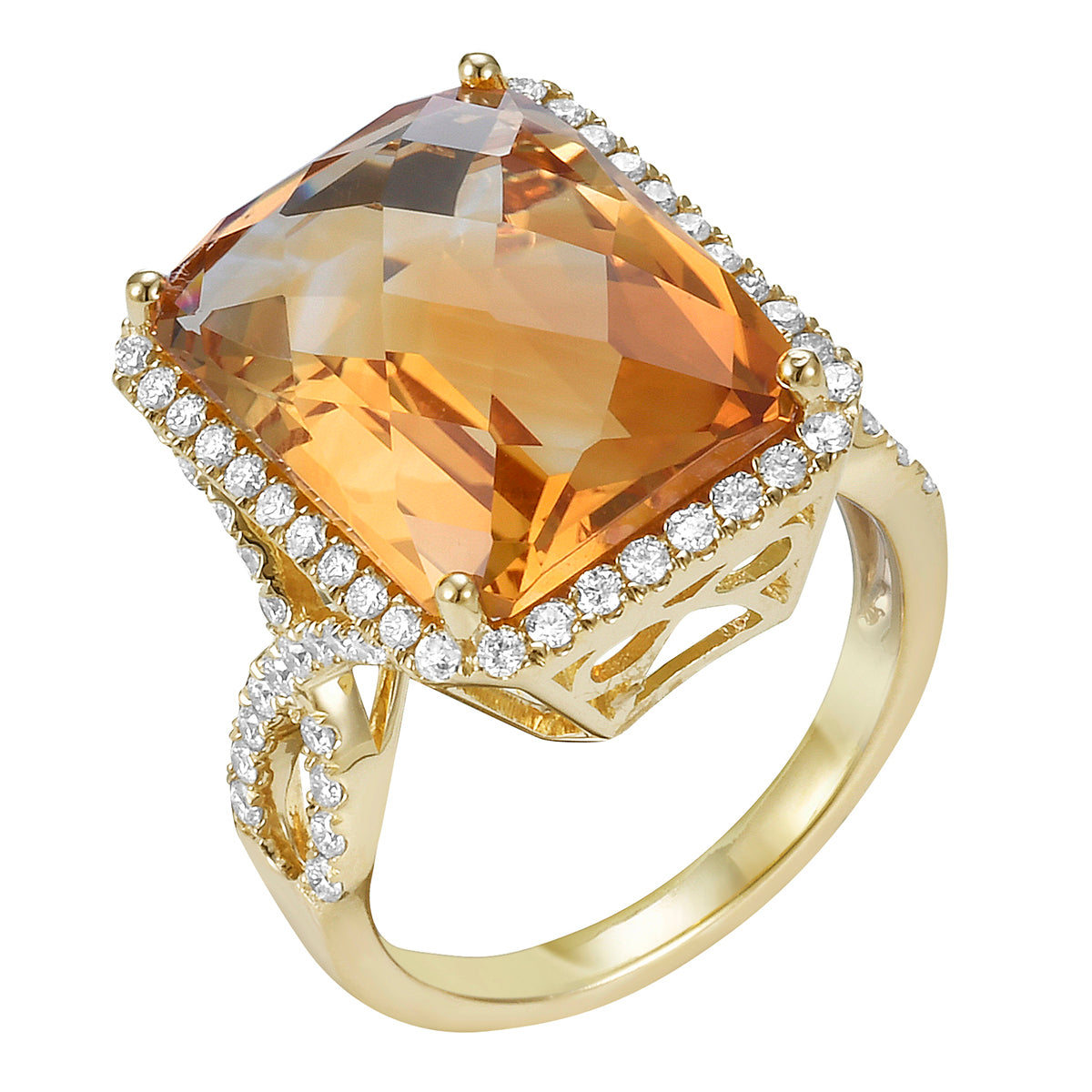 14K Yellow Gold Citrine Ring, 9.87ct