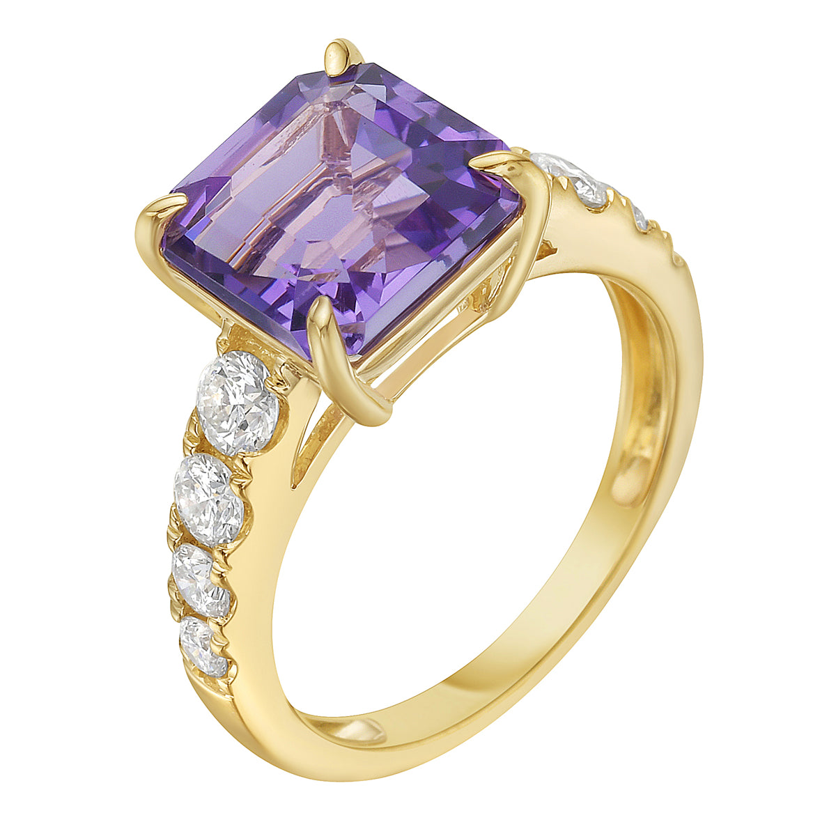 14K Yellow Gold Amethyst Ring, 3.51ct