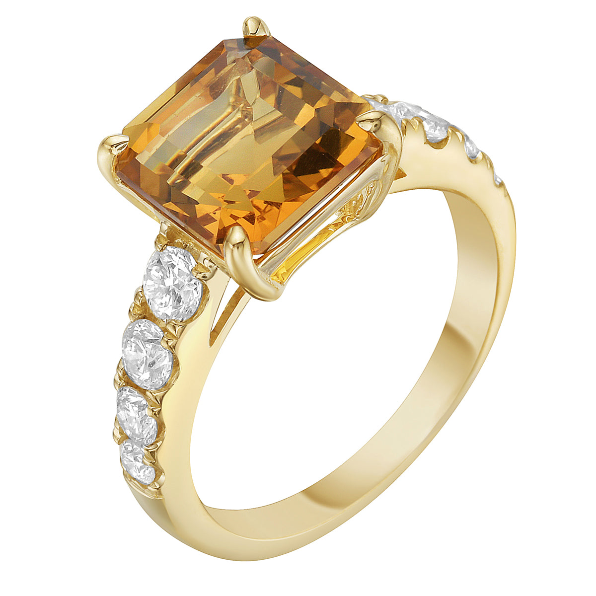 14K Yellow Gold Citrine Ring, 3.79ct