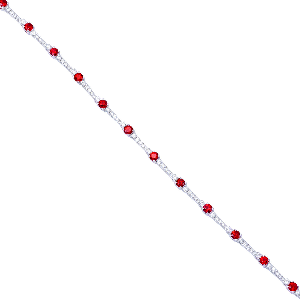 18K White Gold Ruby Diamond Bracelet, 2.77ct