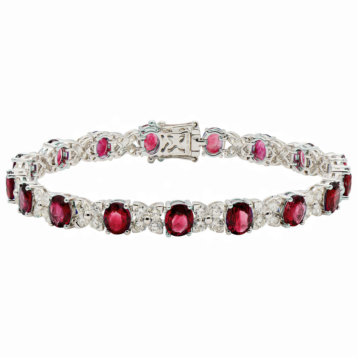18K White Gold Ruby Bracelet, 9.31ct