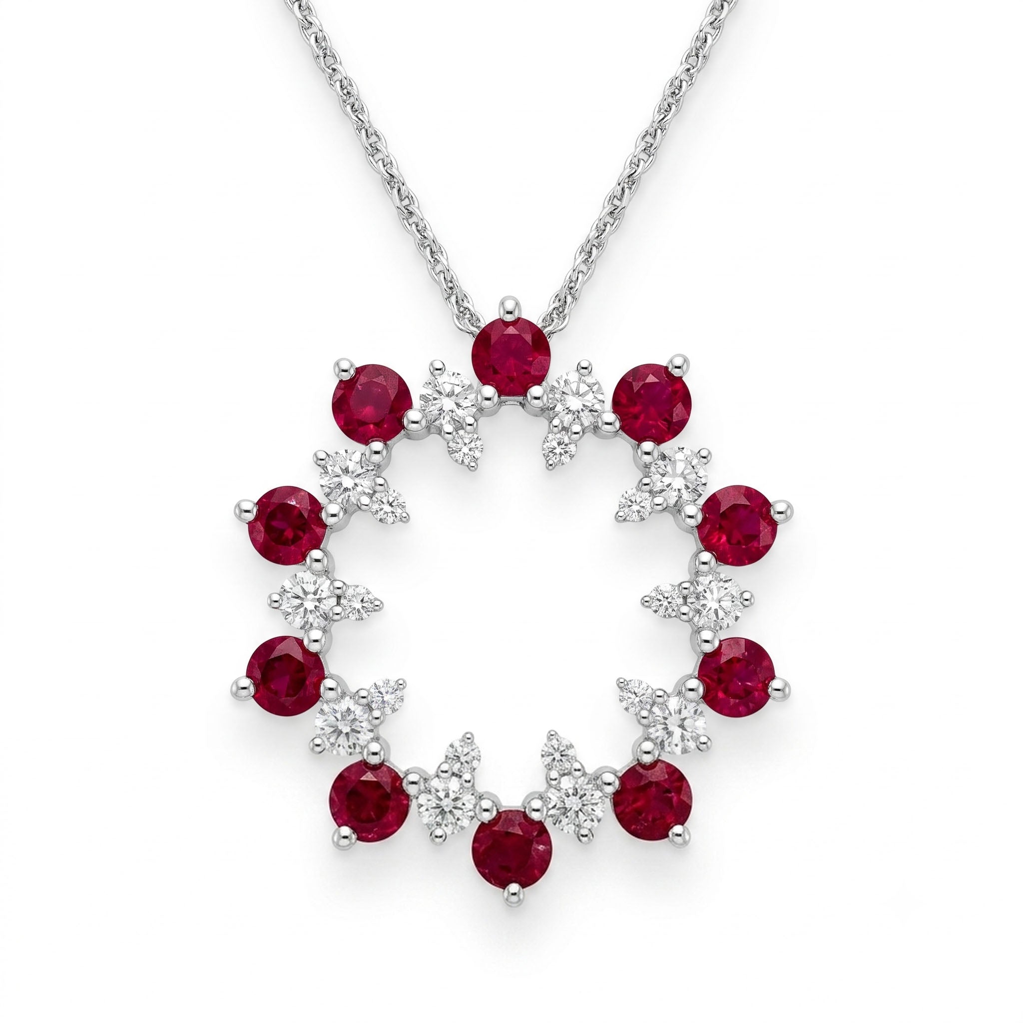 18K White Gold Ruby Pendant, 0.93ct