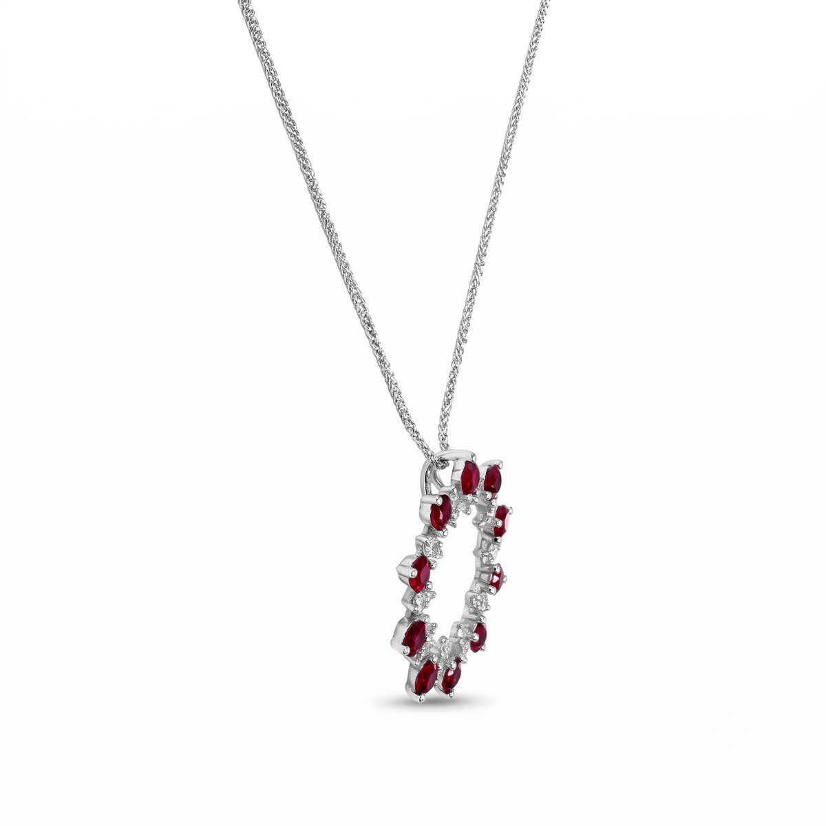 18K White Gold Ruby Pendant, 0.93ct