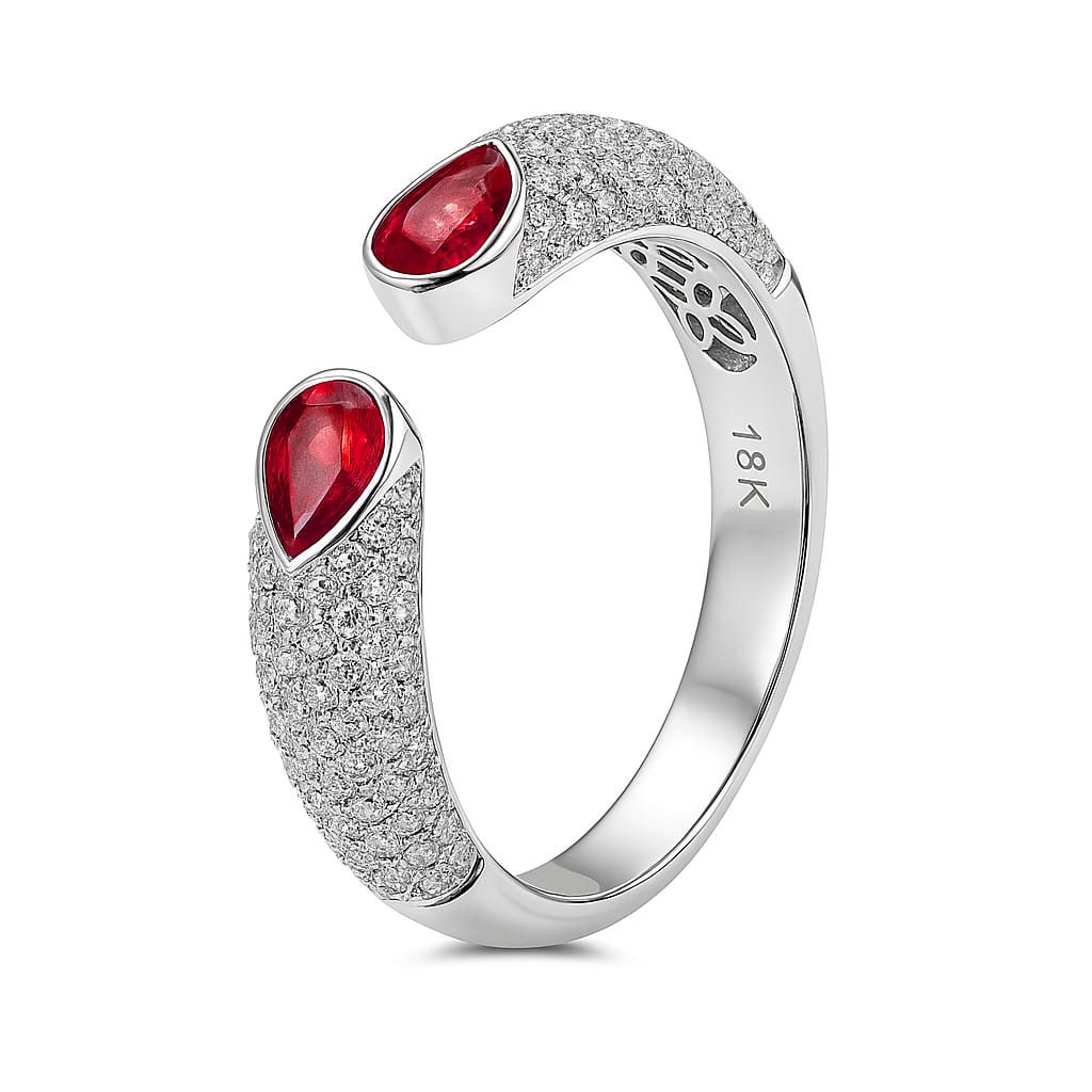 18K White Gold Ruby Ring, 1.16ct