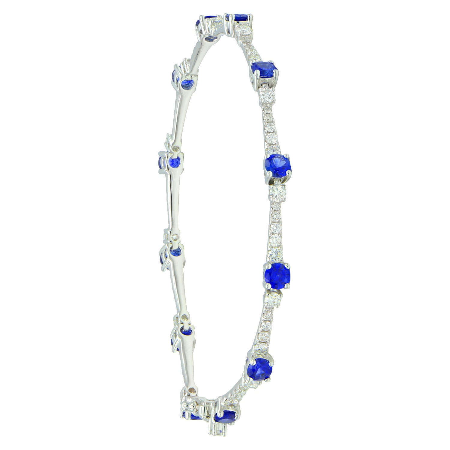 18K White Gold Blue Sapphire Bracelet, 2.38ct