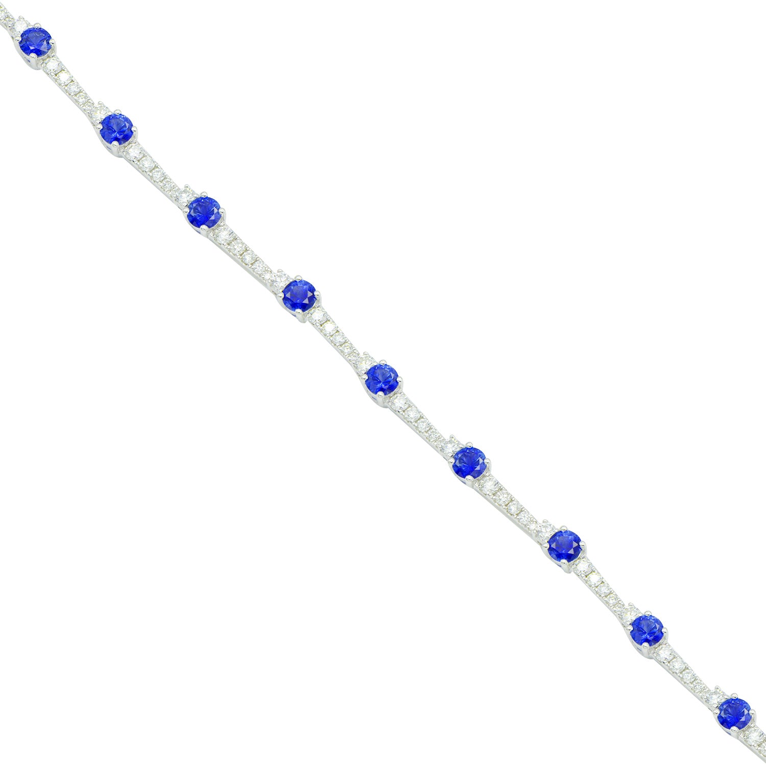 18K White Gold Blue Sapphire Bracelet, 2.38ct