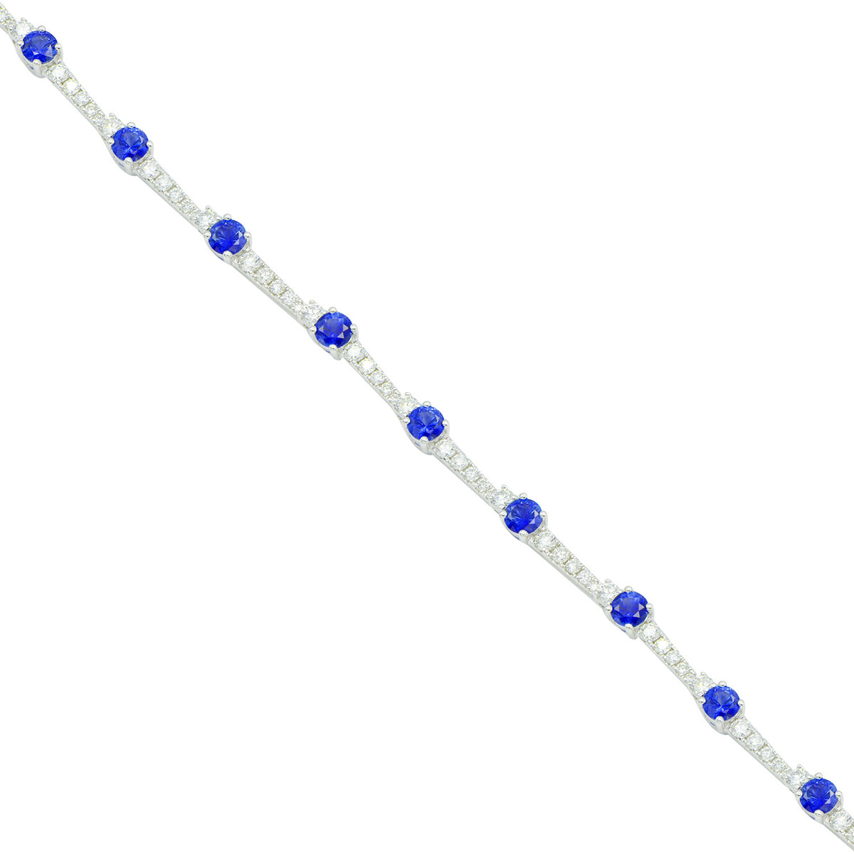 18K White Gold Blue Sapphire Bracelet, 2.38ct