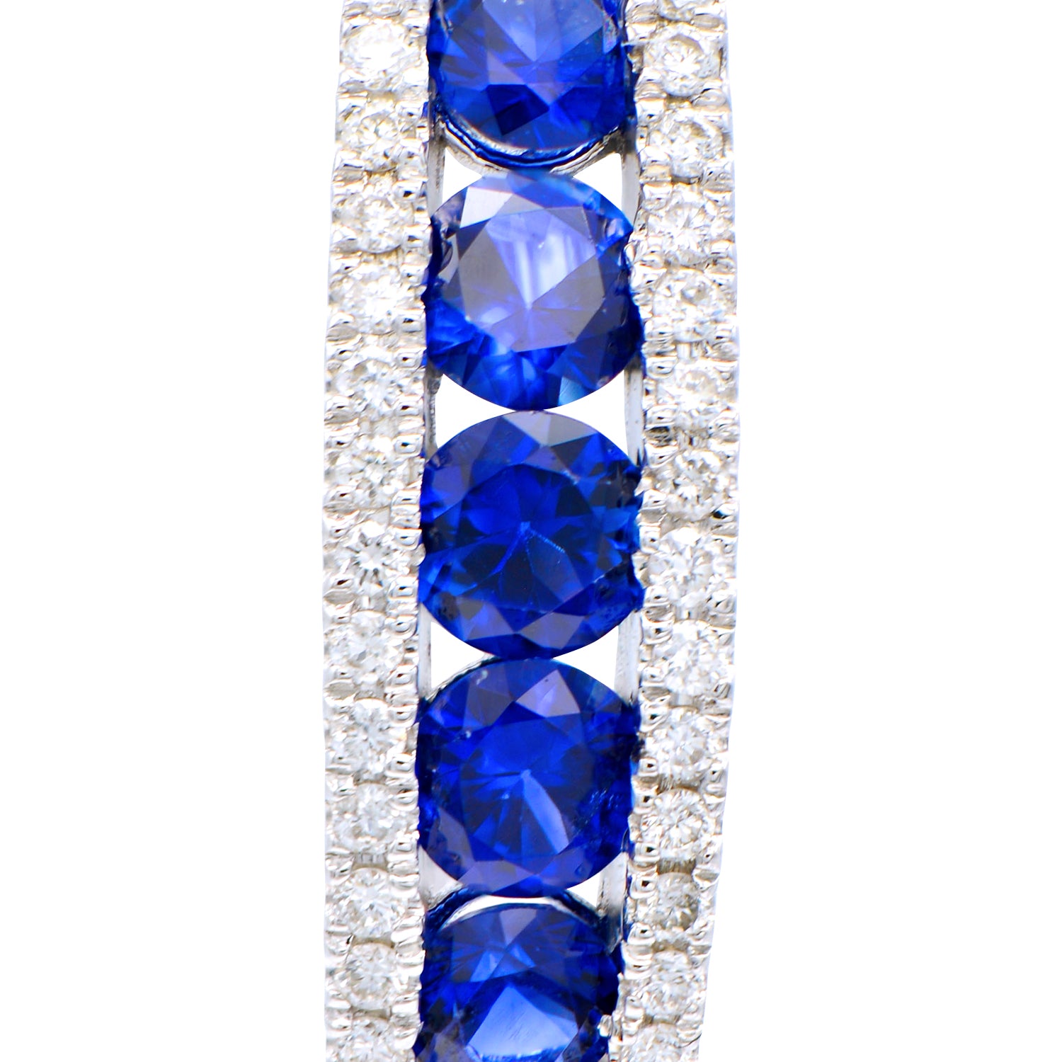 14K White Gold Blue Sapphire Earrings, 1.63ct