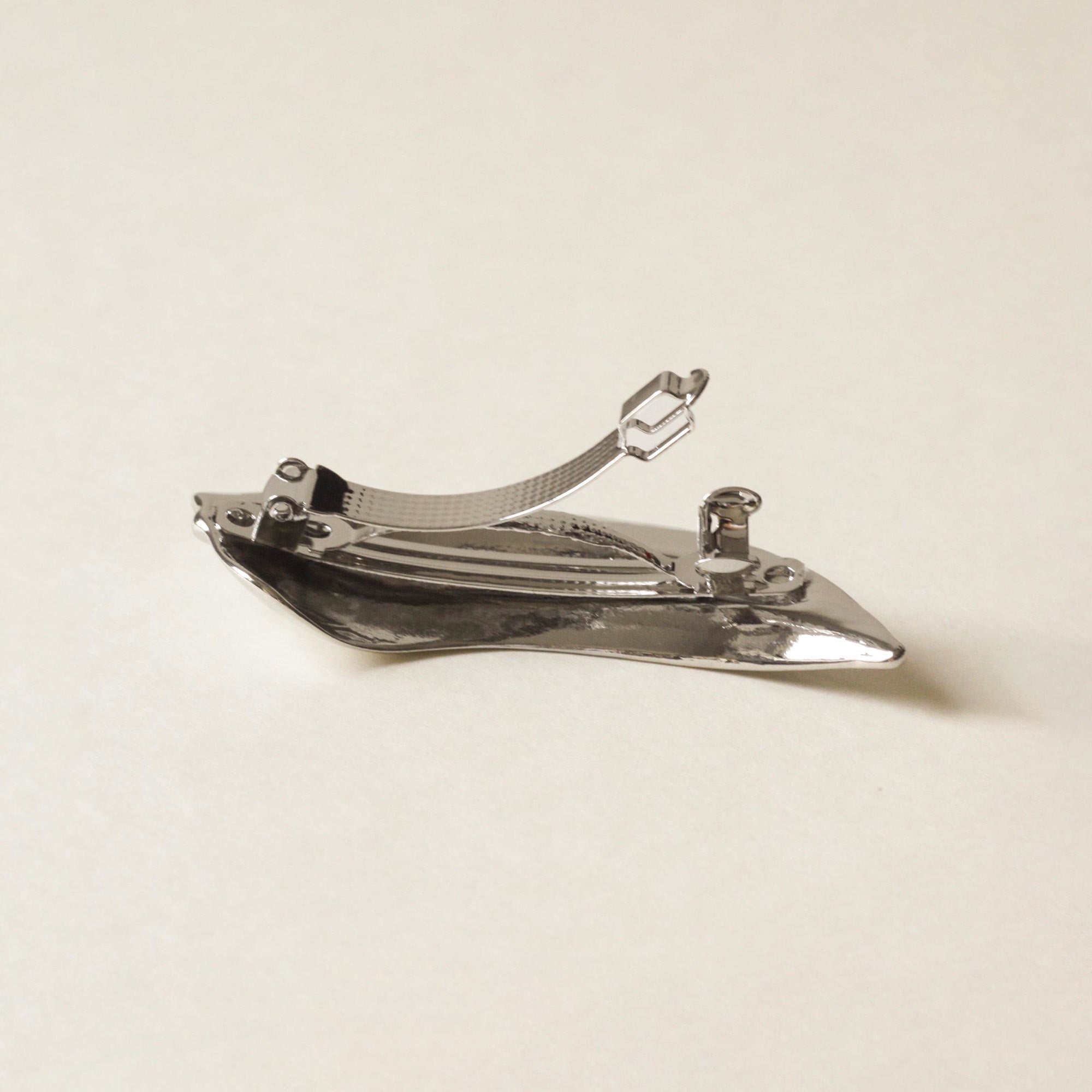 Leaf Metal Barrette Hair Clip | Silver