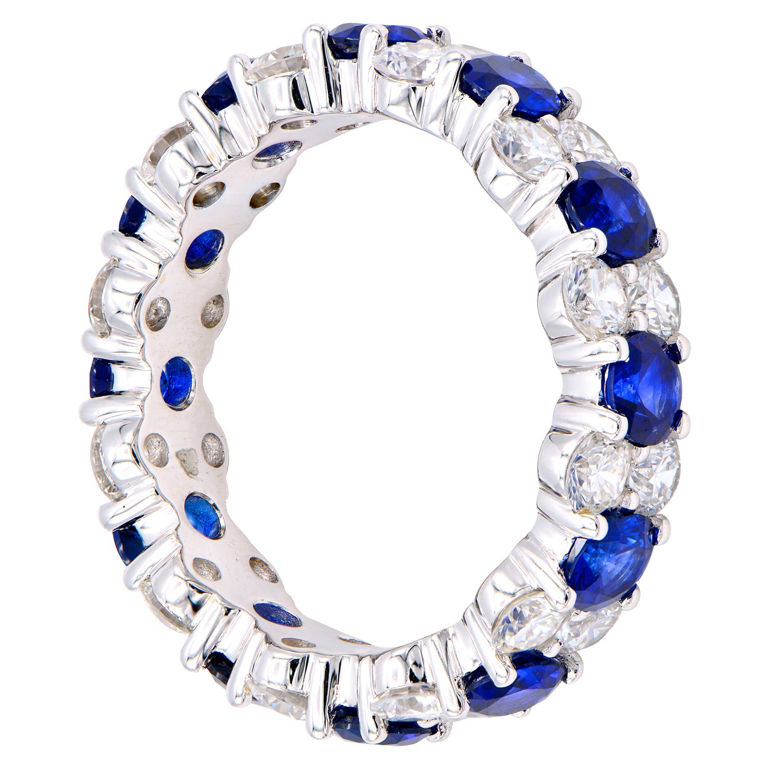 18K White Gold Blue Sapphire Ring