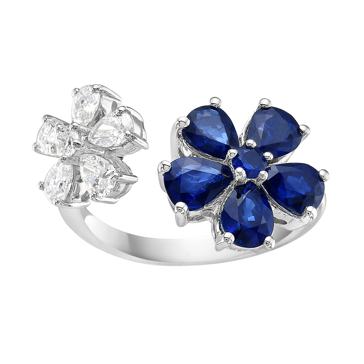 18K White Gold Blue Sapphire Ring, 0.99ct