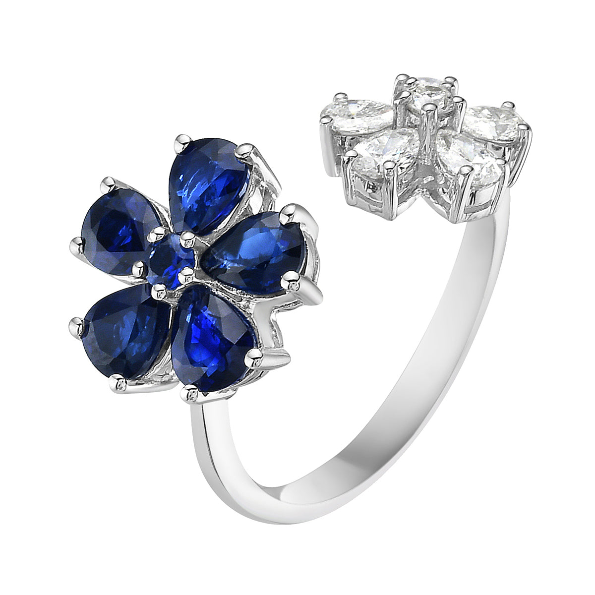 18K White Gold Blue Sapphire Ring, 0.99ct