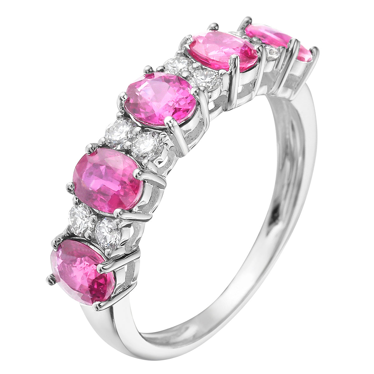 18K White Gold Pink Sapphire Ring