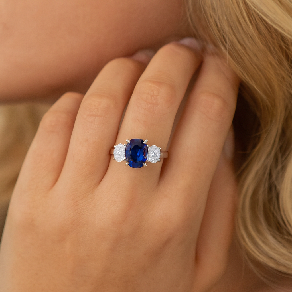 18K White Gold Blue Sapphire Ring, 1.39ct
