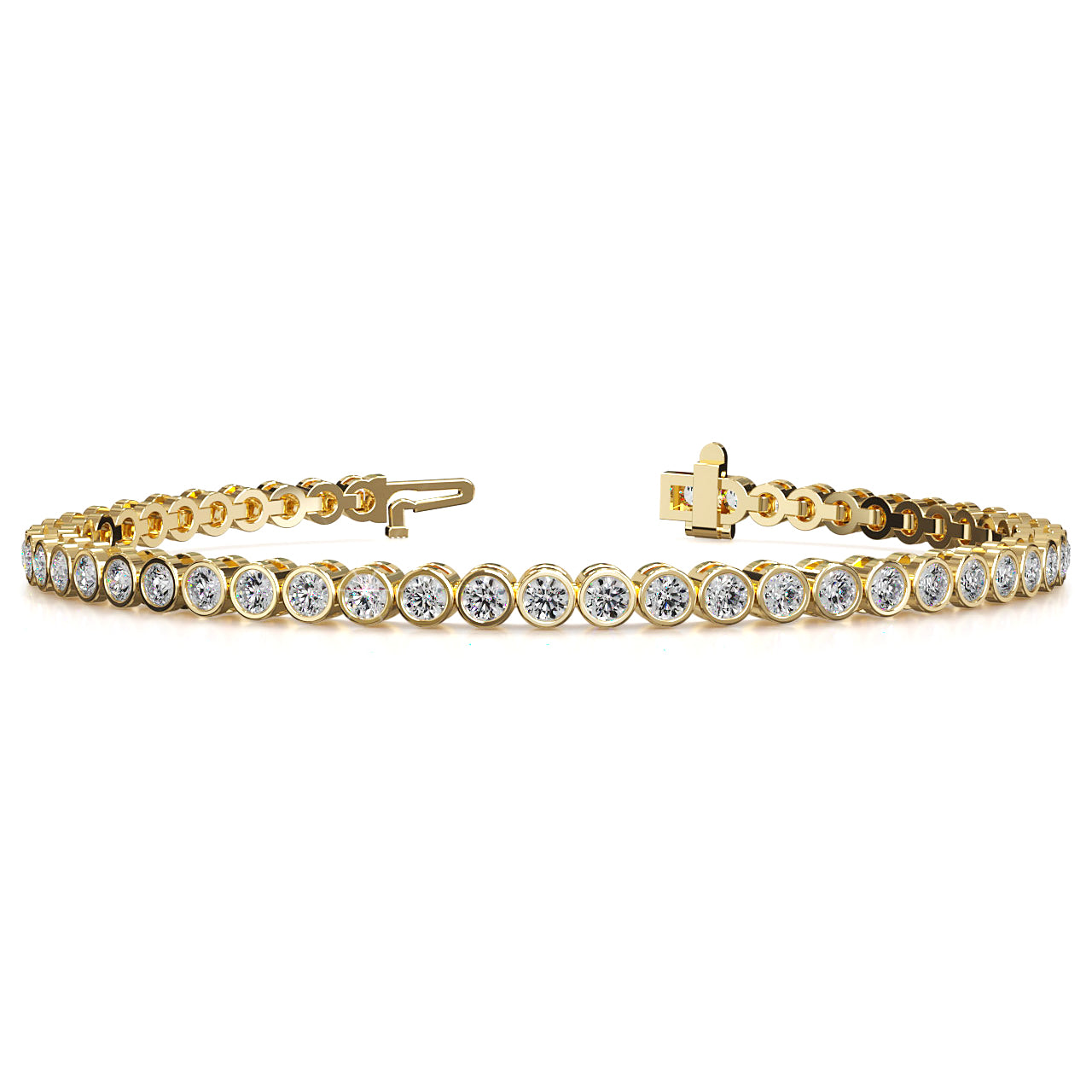 14K Yellow Gold Diamond Tennis Bracelet, 2ct